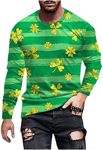 St. Patrick bărbați Tee irlandez îmbrăcăminte trifoi trifoi Maneca lunga tricou drăguț grafic imprimare rotund gat Bluza Topuri