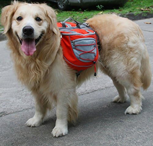 Rucsac pentru câini Xiaoyu, transportator de harnașă cu pungi de șa reglabile, pentru călătorii în camping, verde, S