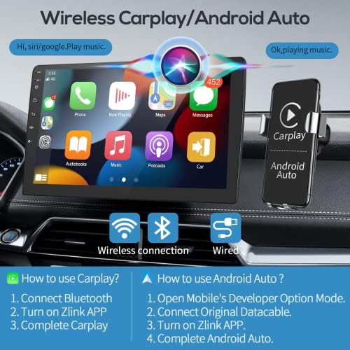 Android Car Stereo pentru Ford Fusion Ford Mondeo 2013-2019 cu Apple Carplay, RIMOODY 9 inch Ecran tactil Radio cu navigare