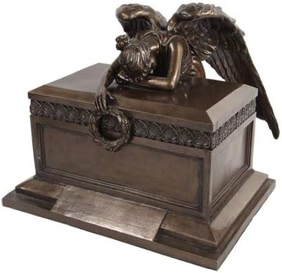 PTC 11,5 inch Angel of Bereavement plângând pe figurina statuii din rășină urnă