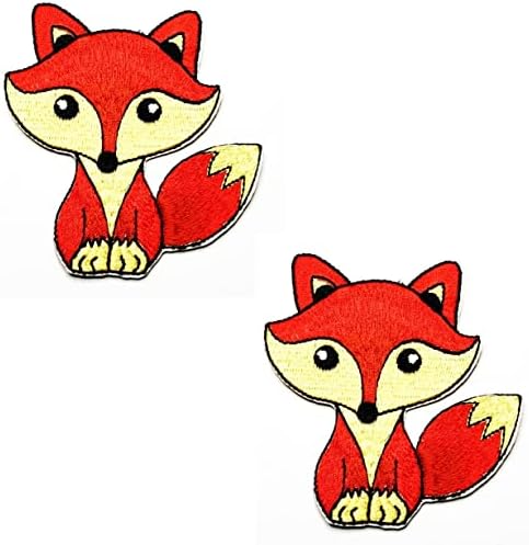 Kleenplus 2 buc. Drăguț Fox patch-uri autocolant Arte Copii Desene animate Patch semn simbol costum tricou jachete blugi pălării