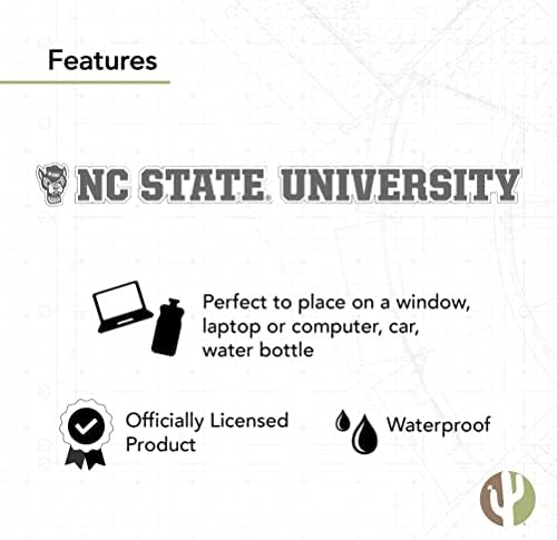 Autocolant de stat al Universității de Stat din Carolina de Nord Wolfpack NC State NCSU Nume Logo Vinil Decal Laptop Sticlă