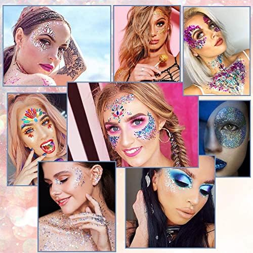12 borcane de Multi-În formă de cosmetice indesata sclipici stralucire corp fata păr ochi Partidul frumusete machiaj tatuaje
