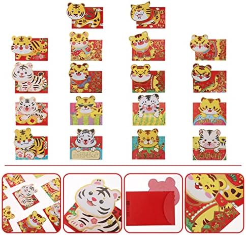 Portofel pentru copii plicuri roșii de Anul Nou Chinezesc: 18 buc Chineză 2022 Anul Hong Bao bani norocoși pachete roșii pentru