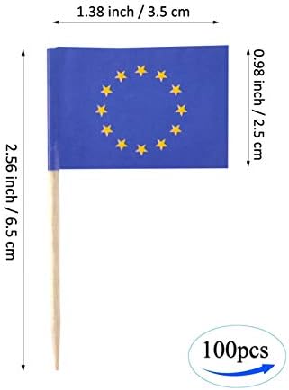 JBCD European Uniunea Europeni Flag Flag EU Mini Flaguri de topper Cupcake