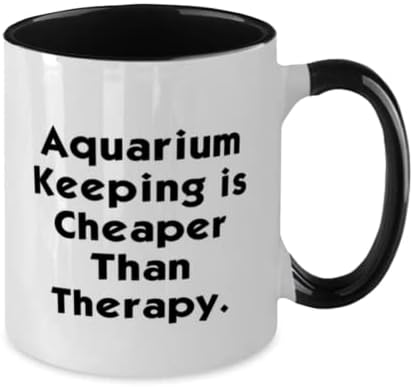 Inspirați păstrarea acvariului, păstrarea acvariului este mai ieftină decât terapia, idee unică cană de două tonuri de 11 oz