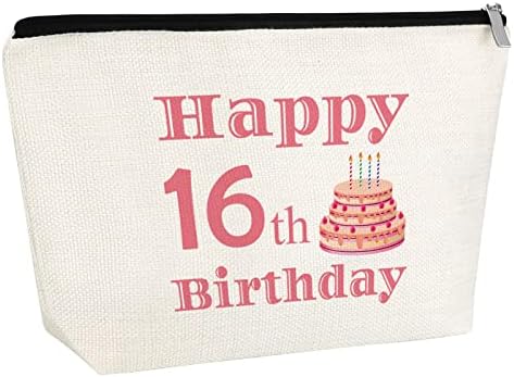 GFHZDMF 16 ani de naștere cadouri de naștere 16 ani pentru fete pentru fete geantă de machiaj 16 ani de naștere pentru fată