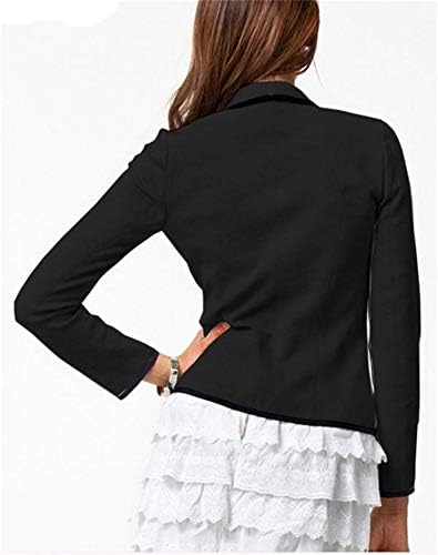 Andongnywell pentru femei, modă solidă, coadă formală, costum blazer topuri cu mânecă lungă slim jacheta fit outwear coats