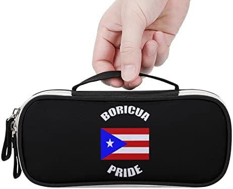 Vintage Boricua Pride Puerto Rican Pr Flag Pu Pu piele Pen creion Organizator Machiator Portabil Carcasă Carcasă de depozitare