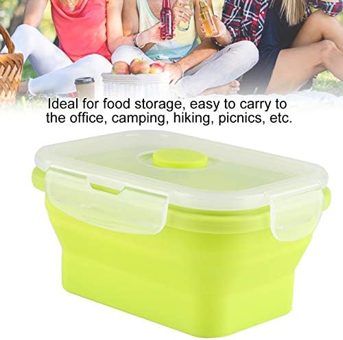 Cryfokt Lunch Box, dreptunghi silicon bento cutie bento cutie, 3color 350 ml pentru camping depozitare alimentară depozitare