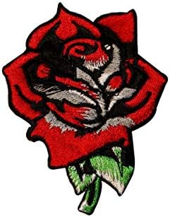 Floare of Love Red Rose Patch Garden Bloom Plant brodat Fier brodat pe aplicație