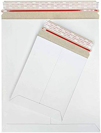 MMBM foto Document Mailers, 11x13. 5 Inch, 200 pachet, alb, Rigid carton plic transport Mailers, auto coaja & sigiliu