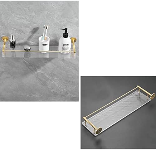 Rafturi de duș fvrtft fără foraj rafturi de baie de foraj suportate de duș montat pe perete, auto -adeziv Antirust Space Aluminiu/Acrilic