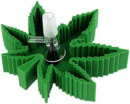 1 Formă de frunze de scrumieră din silicon - Negru/Verde - Tava de depozitare portabilă multifuncțională - W/W/Glass Friendly