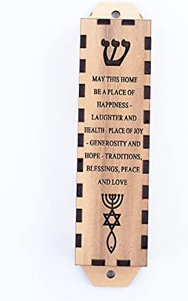 Cadouri din lemn de măsline Magazin cu rugăciune la domiciliu „Mezuzah”, ușă atârnată cu gravură laser a scrisorii ebraice