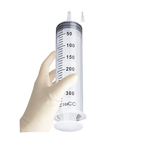 Seringă de 350 ml cu adaptor, seringă mare din plastic fără ac pentru consumabile științifice de laborator, seringă pentru
