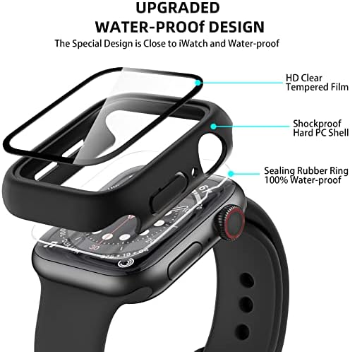 Charlam compatibil cu Apple Watch Case 41mm Seria 7 cu protector de ecran, 6 pachet