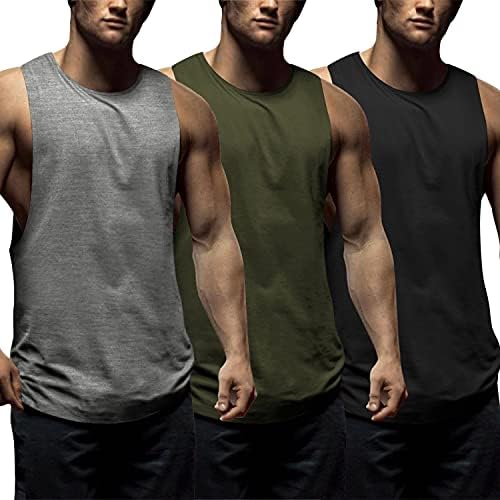Coofandy pentru bărbați 3 pachete de antrenament topuri pentru cămăși de gimnastică fără mâneci pentru culturism tricoturi