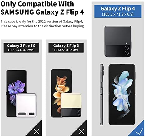 CENMASO pentru carcasă Samsung Galaxy Z Flip 4, carcasă din piele Z Flip 4 cu suport pentru inel, carcasă de protecție rezistentă