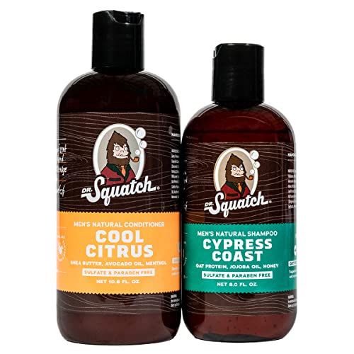 Dr. Squatch Citrus & amp; Cypress șampon pentru bărbați + balsam pachet de păr-menține părul plin, sănătos, hidratat