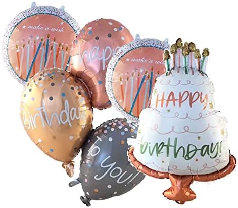 Big Happy Birthday balon folie umflate Mylar baloane Rose Gold Birthday Party Decor Kit pentru Partidul decorare Consumabile