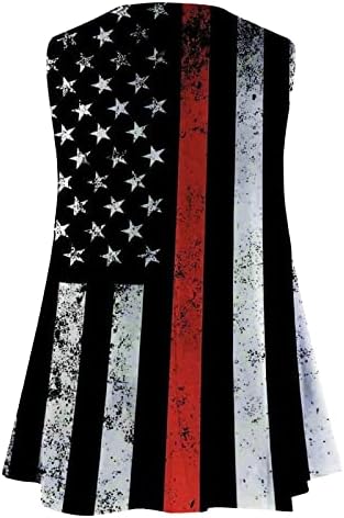 Plus Dimensiune femei American Flag Tank Tops 4 iulie Tricouri patriotice Fără mâneci tricou Statele Unite ale Americii stele
