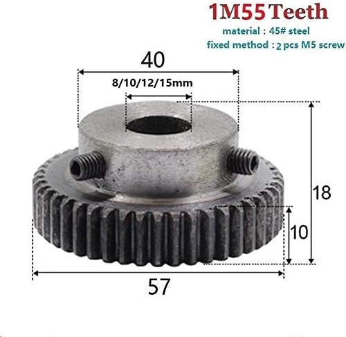 Accesorii pentru bărbați de munte 1 buc M1 modul 55 dinți Angrenaj 8/10/12 / 15mm Reductoare modul Angrenaj DIY Micro Motor