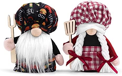 BBQ Chef Farmhouse Gnomi Trau de vară decorațiuni de grătar Instrumente Grătar Pig Out Handmade Dolluri suedeze Buffalo Red
