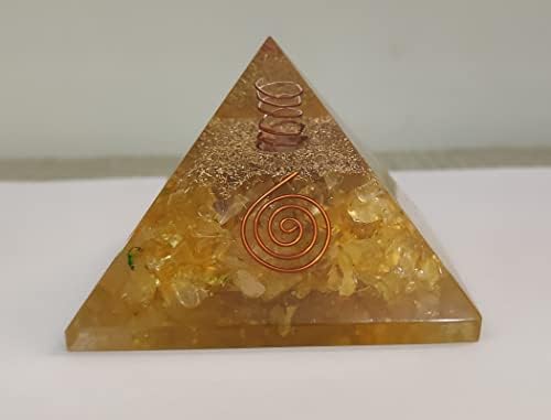 S A T A K Citrine Crystal Piramida Orgone Pyramid Vindecare Pietretă Pietre Reiki Kit Balance Chakra 60-70 mm