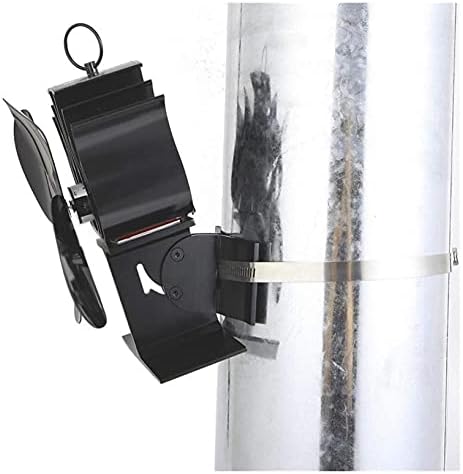 WANGLXST arzător de lemn ventilator aragaz, șemineu negru 4 lame ventilator aragaz de căldură arzător de lemn arzător acasă
