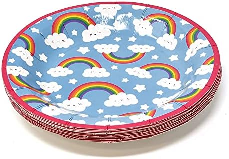 Rainbow Cloud Party Consumabile Tacamuri Set 24 9 Plăci De Hârtie 24 7 Placă 24 9 Oz. Cupe 50 servetele pentru masa de prânz