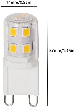 Ydjoo G9 bec LED 2W Becuri LED 20W echivalent alb cald 3000K 360 unghiul fasciculului G9 baza bin-pin pentru candelabru de
