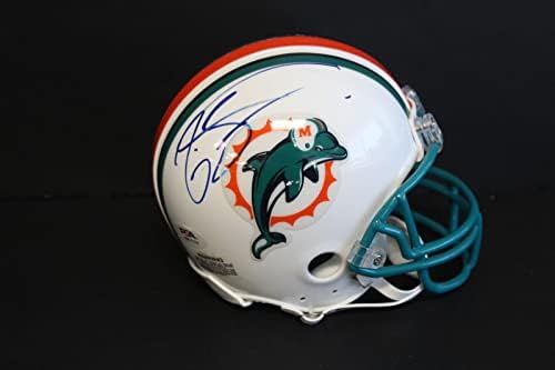 Jason Taylor a semnat mini cască Dolphins autograf auto PSA / DNA Am17174-Căști NFL autografate