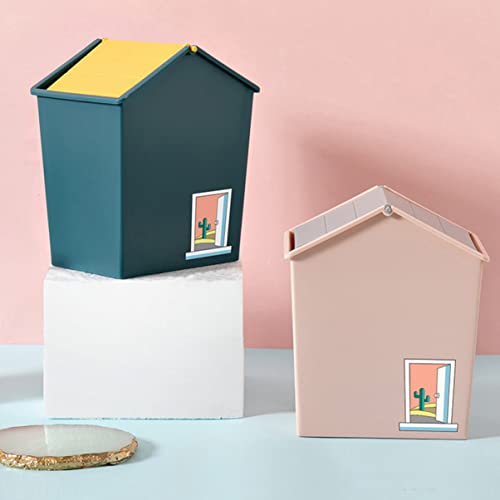 Masă Cabilock coș de gunoi convenabil pentru Casă: dormitor în formă de cămin cabină cutie mică de hârtie de birou, capac recipient