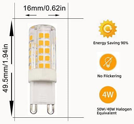 TRIJZHOU G9 LED bec 4W 40W halogen echivalent alb cald 3000K 500 Lumen JCD / G9 Bi-Pin becul de bază pentru acasă iluminat