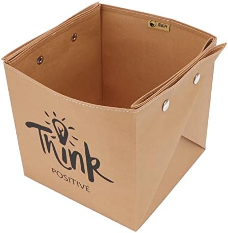Recipient de depozitare a hârtiei Pwshymi, cutie organizator de hârtie pliabilă Hârtie Kraft spălată multifuncțională impermeabilă