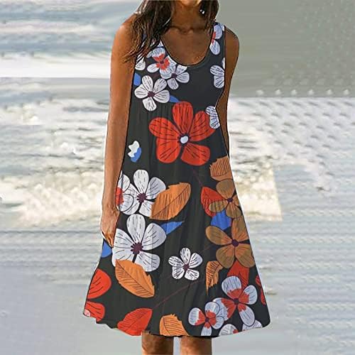 Rochii fragane de vară pentru femei 2023 la modă, rochie de plajă cu imprimeu floral de vară pentru femei rochie rotundă fără