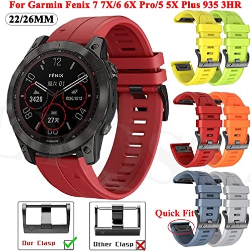 DJDLFA Silicon Quickfit Watch Band curele pentru Garmin Fenix ​​7 7x 6 6x Pro 5x 5 3HR Enduro 935 945 D2 Smart Watch Band 22m