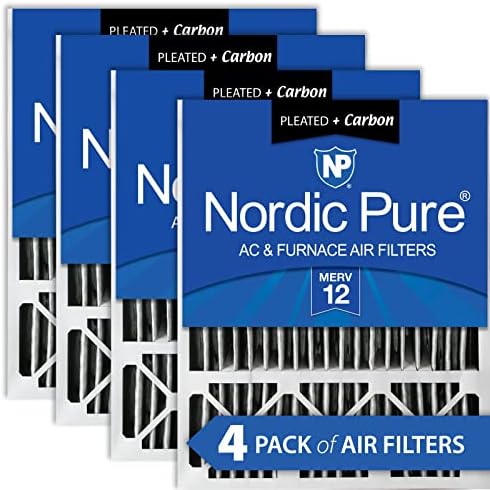 Nordic Pure 20x25x5 Merv 12 plisate Plus carbon Lennox X6673 înlocuire AC cuptor filtre de aer 4 Pack