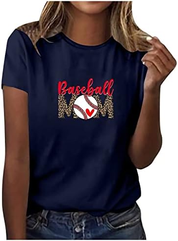 Femei mâneci scurte T-Shirt Topuri O-Neck baseball Mama Tricouri Vrac Casual bluza Tees Tricou tunici pentru Ziua Mamei