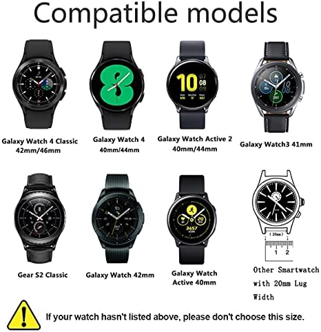 Benzi Minggo Compatibile cu Samsung Galaxy Watch 3 Band 41mm, Active 2 Watch Band 40mm 44mm, Galaxy Active Watch Band, Galaxy