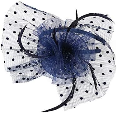 NAPOO Nunta pentru oaspeți pălării 20s 50s pălărie Pillbox Hat panglici cu plasă de flori Dancing Patines Accesorii pentru
