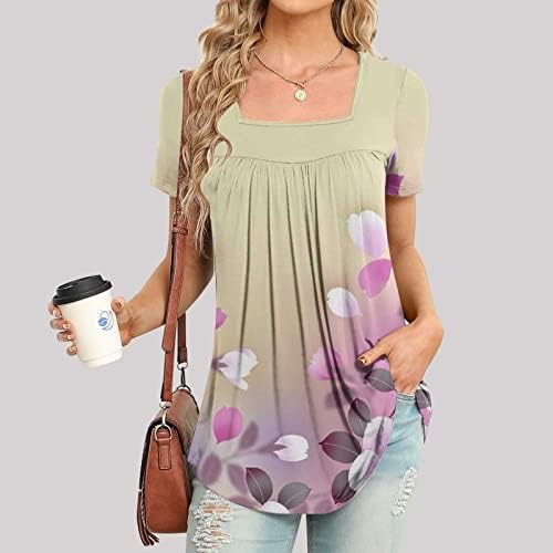 Tricouri casual pentru femei cu mânecă scurtă vneck scoop gât spandex grafic floral grafte shou tricou tricou fete wk