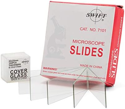 Swift Compound monocular Microscop Sw150 pachet cu 72 de diapozitive goale pre-curățate și 100 de capace de sticlă
