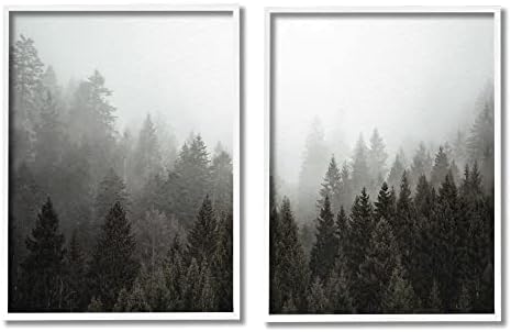 Industrii stupell Copaci de pădure montană senină Natura Sky Hazy, design de Kim Allen