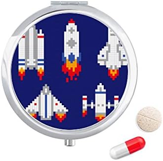 Nava Spațială Rachetă Astronomie Pixel Pill Caz Buzunar Medicament Cutie De Depozitare Container Dispenser