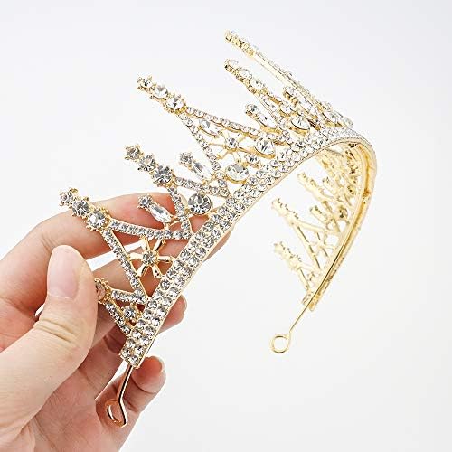 NODG aur diademe pentru femei mireasa aur coroane pentru femei strasuri Party Headbands păr bijuterii pălării accesorii pentru