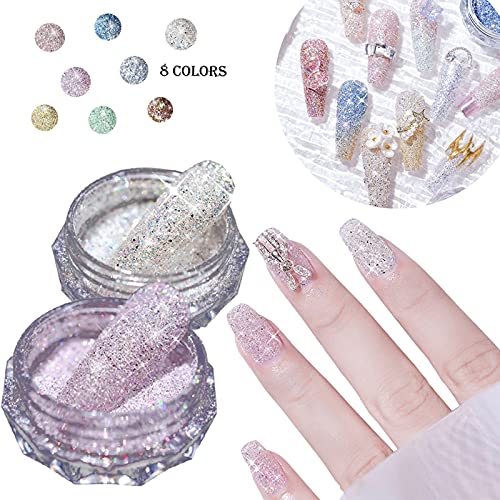 Zitiany Womens Unghia Poloneză Manicureart Superfine Glitter Colorat Diamond Powder Nail Artă Bijuterii unghii Artă Glitter