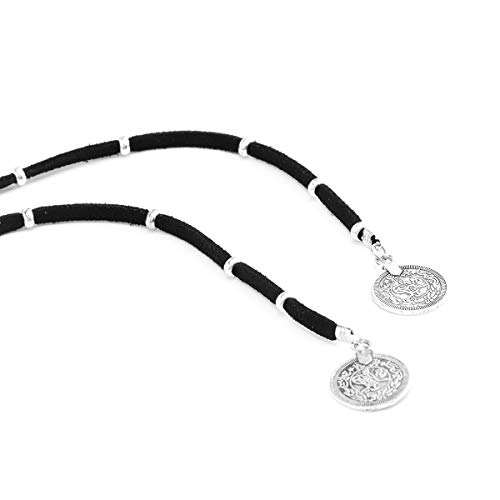 DoubleNine boem Wrap Cravată colier stratificat Retro Vegan Suede Lariat Beach accesorii cu monede ciucuri pentru femei Fete