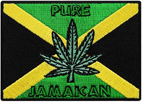 Jamaica POT Flag brodat Patch Marijuana Rasta Jamaican Iron-On Rastafarian